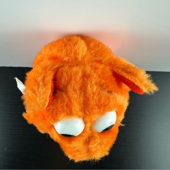 Hostess Munchies Vintage Neon Orange Plush Doll Stuffed Animal Red Shirt - Picture 3 of 5